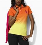 france polo ralph lauren femmes t-shirt 2013 new style poney gradual change orange